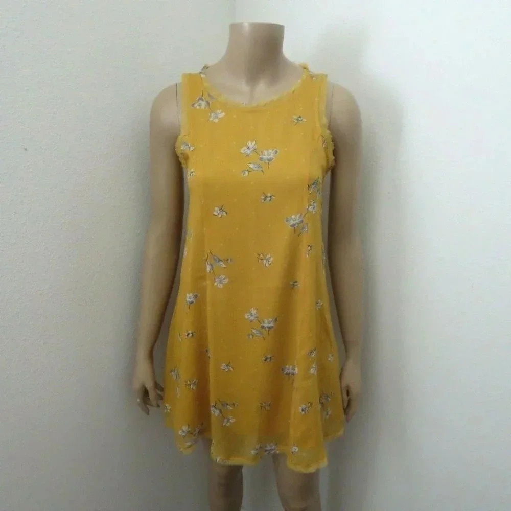 NWT Abercrombie Floral Swing Dress XXS Yellow